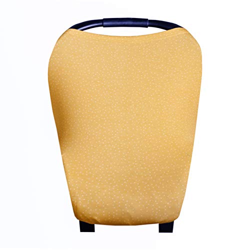 Image of Copper Pearl Nursing Cover for Breastfeeding – Multi-Use Baby Car Seat Canopy, Stroller Shade & Breast Feeding Wrap for Women, Stretchy Breathable Carseat Shawl for Boy or Girl, Marigold