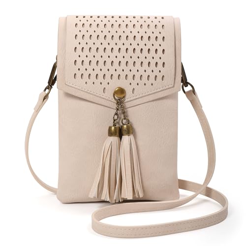 seOSTO Sac BandoulièRe Femme, Mini Sac Telephone Portable Femme, Pochette Portable BandoulièRe, Portefeuille Bandouliere SynthéTique Avec Pompons, Longueur...