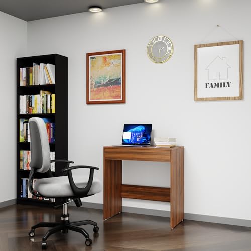 Image of VIKI Engineered Wood Computer Table, Study Table, Desks with Drawer for Adults /Students, Office Home | LUNGLEI | Brussel Walnut, 73W x 75H x 40D | 1 Year Warranty