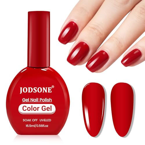 JODSONE 16,5 ml rojo mismo color botella de gel esmalte de uñas de gel alegre colorido brillante y duradero para el salón casero DIY