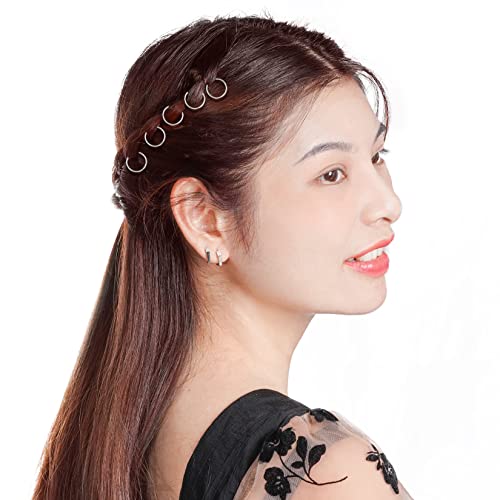 Anillos para cabello Nydotd pack 180 piezas, plata miniatura 6