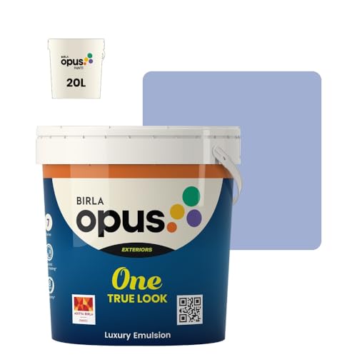Image of Birla Opus One True Look Luxury Emulsion Paint (20L, Edge Of The Sea, Soft Sheen Finish) | Anti-Fading, UV & Algae Protection, Strong Film Intergrity | For Exterior Walls of Home, Office