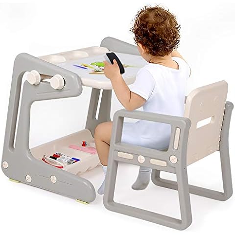 Hello-5ive Easel for Kids Art Easel for Toddlers with Magnetic Whiteboard & Pen, Height Adjustable Drawing Board Toys Set with Chair, Convertible Kids Table & Table for 1-6 Years Old Cover