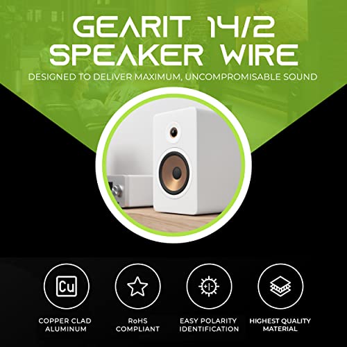 14Awg Speaker Wire, Gearit Pro Series 14 Awg Gauge Speaker Wire Cable (100 Feet / 30.48 Meters) Great Use For Home Theater Speakers And Car Speakers Black #TOP2
