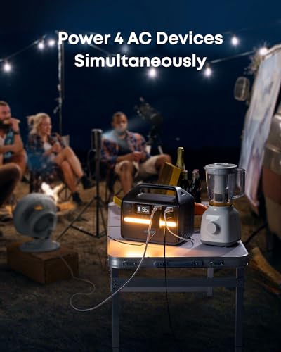 Image of Anker 536 Portable Power Station, 508Wh Solar Generator (Solar Panel Optional) with LiFePO4 Battery Pack, 500W 9-Port Powerhouse, 4 AC Outlets, 60W USB-C PD Output, LED Light for Outdoor Camping, RV