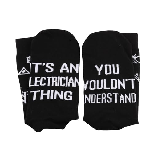 Calcetines de electricista JTOUK con frase divertida en algodón cómodo 4