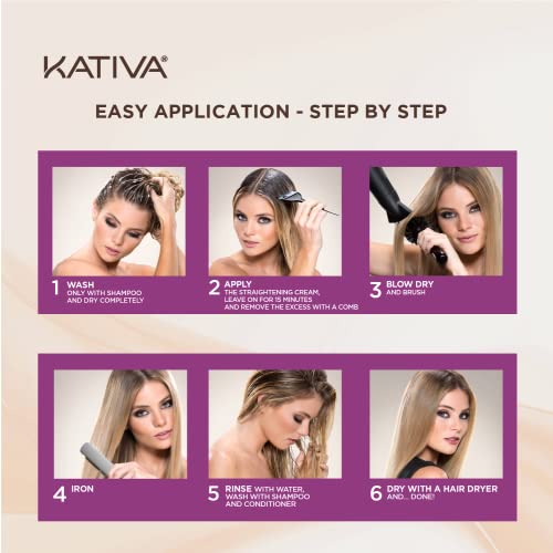 Kativa Brazilian Straightening Blonde Kit, 12 Weeks of Home Use Professional Straightening, with Olive Oil, Citrus Fruits and Keratin, for Straighter, Softer and Shinier Light-Coloured Hair - Thumbnail 4