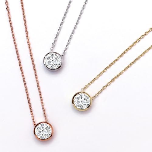 Savearth Diamonds MNO-CHN-3-PEN-MOI-6.5MM-YSL 1.00 Ct 6.5Mm Round Cut Lab Created Moissanite Diamond Bezel Set Solitaire Pendant Necklace In 14K Yellow Gold Over Sterling Silver 18 Inch Chain thumb #4