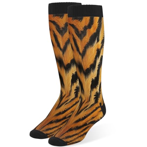 TropicalLife Tiger Stripes Print Compression Socks for Women Men, Knee High Long Socks for Athletic Running Sports Travel, 2-Pair Pack4