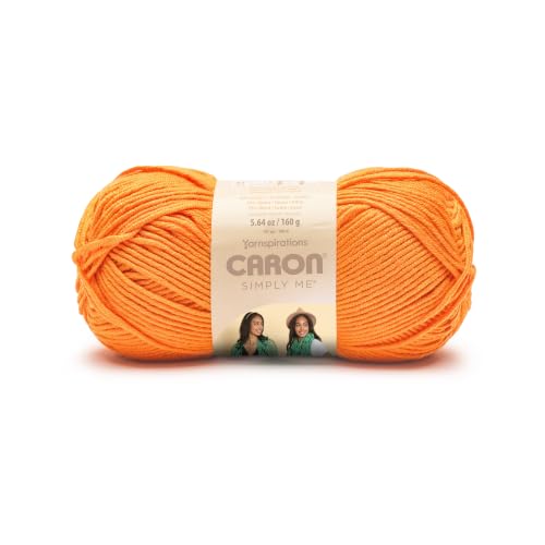 Image of Caron Simply Me, Soft Yarn for Crocheting, Lively Mandarin, 2-Pack | #5 Bulky Yarn, 62% Acrylic 20% Nylon 18% Wool, Soft Yarn for Knitting, Crochet, Hobby Crafts, 197yd, 160g /5.64oz per skein