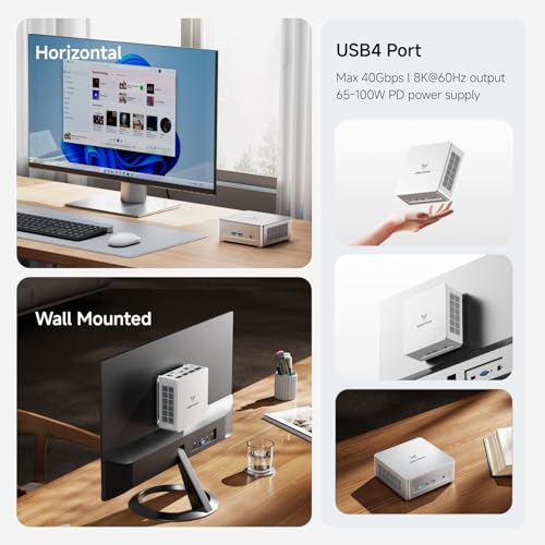 Image of MINISFORUM Mini PC UM870 Slim,AMD Ryzen 7 8745H(8C /16T,Up to 5.0GHz),AMD Radeont 780M Mini Computer,32GB DDR5 RAM &&512GB PCIe 4.0 SSD,Support 8K@60Hz HDMI 2.1 /USB4 Output,WIFI6E /BT5.3 /Auto Power On