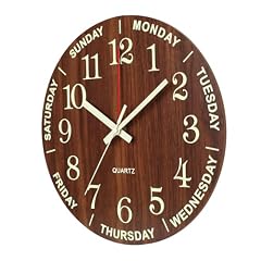 Wall Clock 12 Inch Brown Weekly Wall Clock Silent Battery Operated Luminous Hands Retirement Wall Clock 12 Inch Brown Weekly Wall Clock Silent Battery Operated Luminous Hands Retirement review
