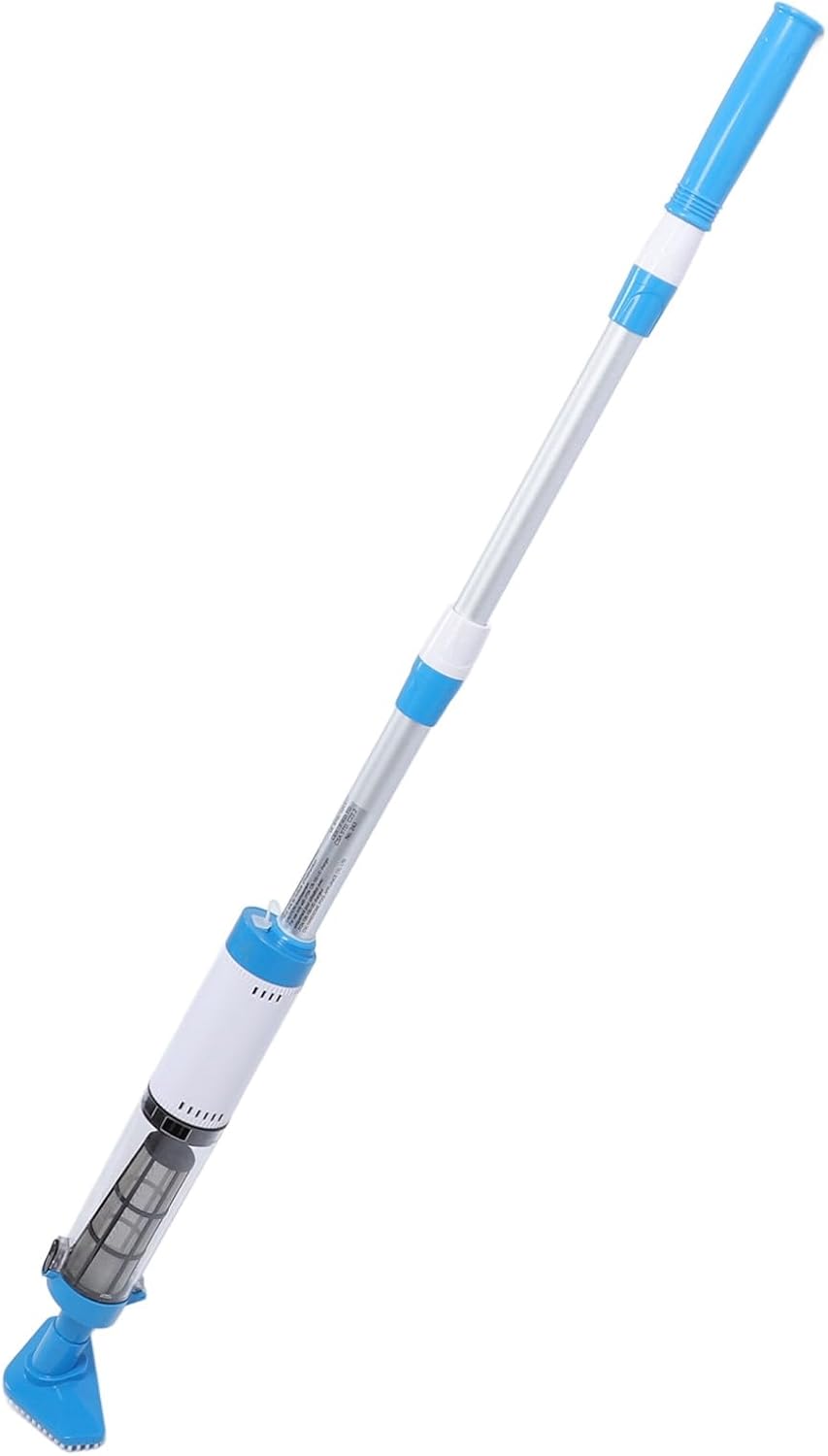Srliya Cordless Handheld Pool Vacuum, Rechargeable IPX7 Water Proof 1.5h Run Time Pool Cleaner with 3 Replaceable Heads for Sand Debris Leaves (US Plug)