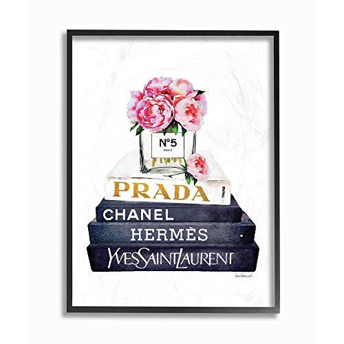 Stupell Industries Fashioner Flowers Bookstack Blue Gold Watercolor, Design by Artist Amanda Greenwood Wall Art, 11 x 14, Black Framed Stupell Industries Fashioner Flowers Bookstack Blue Gold Watercolor, Design by Artist Amanda Greenwood Wall Art, 11 x 14, Black Framed