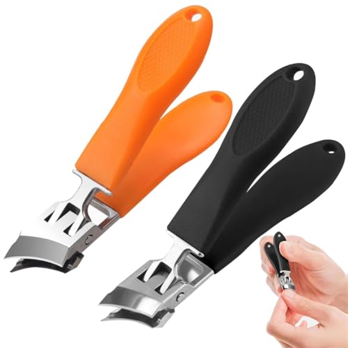 Inkoby Cortaúñas Inclinado Antisalpicaduras con Abertura de Mandíbula, Cortaúñas Sin Salpicaduras para Hombres, Cortaúñas Inclinado, 2 Piezas para Uñas Encarnadas