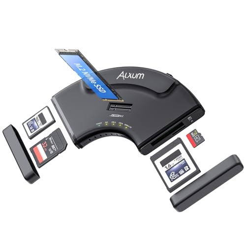 Image of Alxum 5-in-1 USB C 10Gbps Multi-Card Reader & M.2 NVMe Enclosure Plug & Play for Photographers Video Editors, CFexpress A /B, SD 4.0, Micro SD, All M.2 SSD 2230 to 22110
