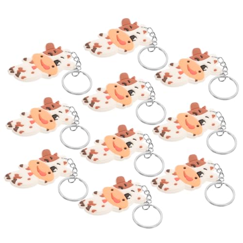 minkissy 10Piezas Llaveros De Vacas De Dibujos Animados De Llaveros De Vaca Colores Accesorios Para Claves