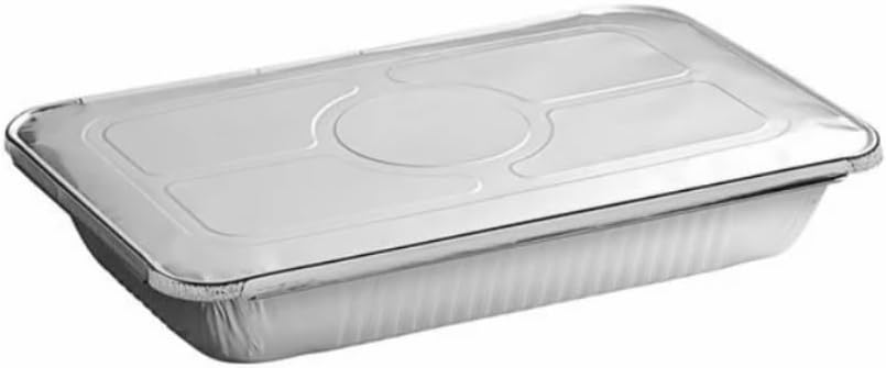 ProPac & Seal Full Size Deep Steam Aluminum Table Pans With Lids - Disposable to go Foil Pans for Chafing, Baking, Storing and Catering Containers (21” x 13” x 3”) Pack of (10)