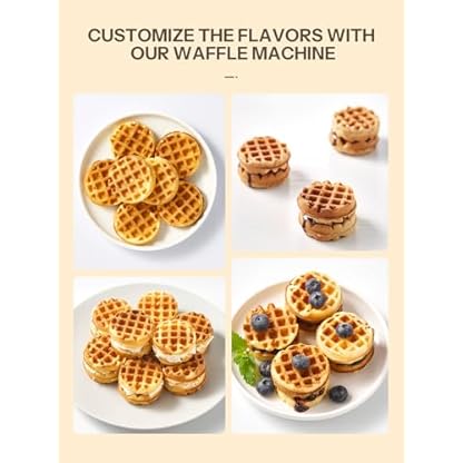 Reemix Mini Waffeleisen, Waffelmaschine für 8 x 4,8 cm Mini-Waffeln, kompakte Waffelmaschine mit antihaftbeschichteter Oberfläche, einfach zu bedienen, ideal für Frühstück & Snacks (Schwarz) – Bild 7