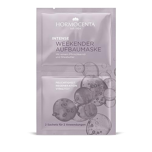 Hormocenta Intense Weekender Aufbau Maske 2 x 6ml - Reichhaltige Pflege aus reinem Pfirsichkernöl und Sheabutter - 2 Sachets für 2 Anwendungen (12ml)