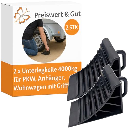 2 STK Unterlegkeile für Anhänger PKW Wohnmobil bis 4000 kg mit Griff