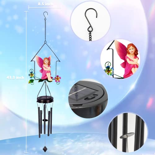 Markdang Solar Wind Chimes Outdoors Decor Yard Decorations, Large Solar Wind Chimes For Outside For Garden Patio Decoration Gifts, Decor For Porch/Yard/Patio #TOP1