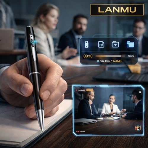 Image of LANMU *Upgraded*2026 Spy Pen 1080P Full Hd Hidden Cam 150-180 Min Battery Pocket Security in /Out Door Camera with Video Audio Recording Secret Pen Recorder&USB Cable(Limited Edition 440MAH Battery)