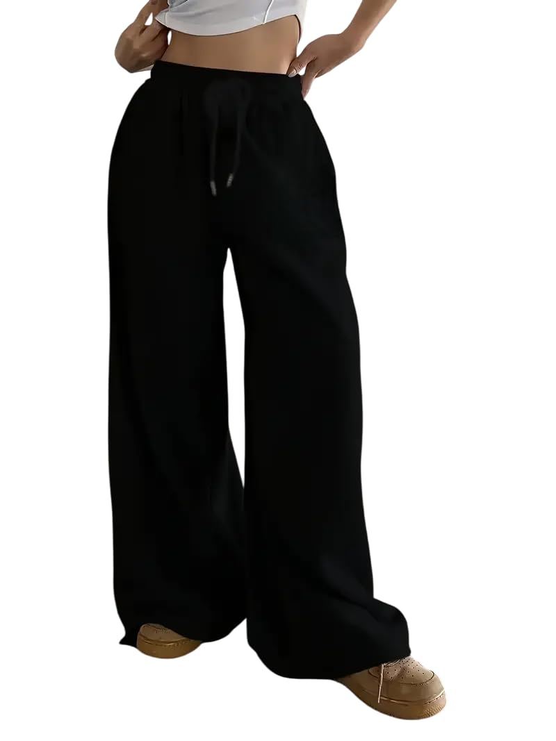 dockstreet Straight Wide fit Long Length Open Bottom Jogger for Women/Trending Multi Pocket Style, Relaxed Casual Pants for Women-picture-36