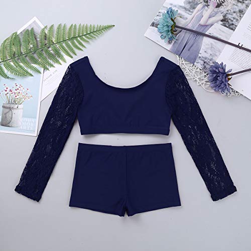 Image of Agoky Kids Girls 2PCS Sports Outfits Ballet Gym Sequins Mermaid Tank Top Shorts Set Tankini Swimwear Gymnastics Tracksuit