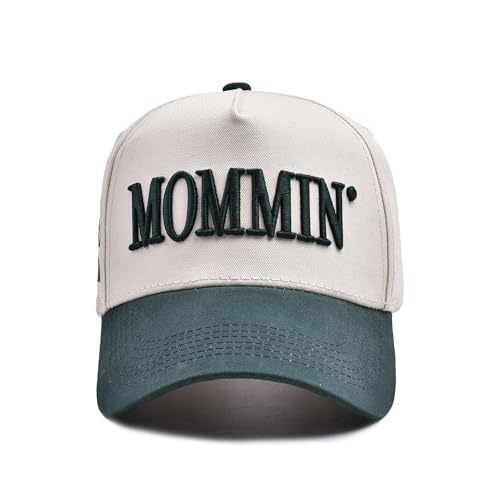 Image of Mommin Trucker Hat, Adjustable Embroidered Vintage Two-Tone Mama Baseball Cap