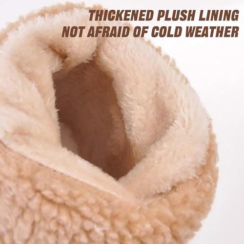 Outfany Boots, Outfany Seniors' Chunky Heel Winter Boots Comfortable Slip on Mid Chunky Heel Suede Vintage Ankle Boots4