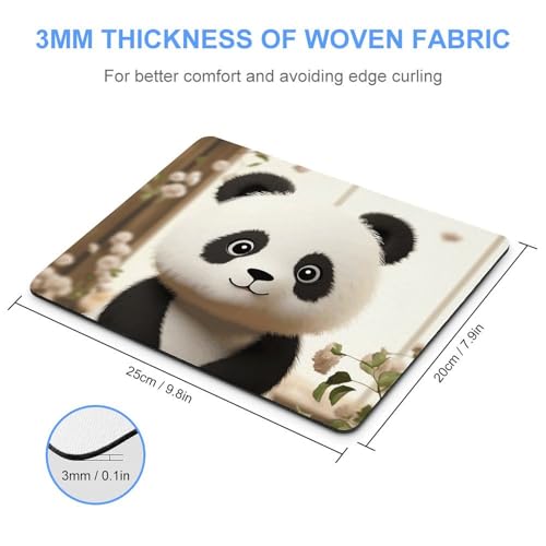 Tapis de souris carré panda ultra fin pour ordinateur portable