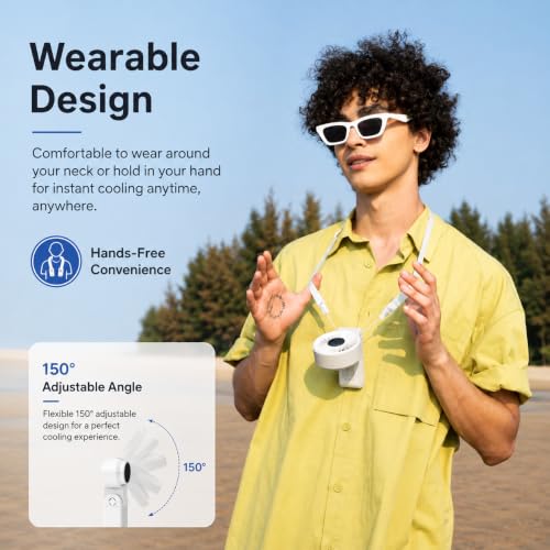 Image of JISULIFE Handheld Fan Life7, 5000mAh Portable Personal Fan, 5 Speeds Mini Desk Fan with Smart Digital Display, 150 Foldable, USB-C Rechargeable, Pink