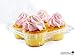 Chefible 4 Cupcake Container - Set of 12 | Four Cavity Plastic Disposable Cupcake Box, High Dome, Extra Sturdy and Stackable!