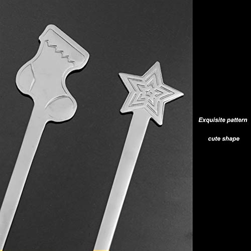 Kerst koffielepels, 8 stuks roestvrijstalen dessertmenglepels kerststijl lepel theelepel suiker ijs lepel drank menglepel kerststijl lepel voor keuken servies - Image 6