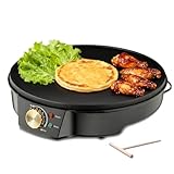 ZAYMGPD Crepera De 1200 W, Bandeja De 30 Cm, Temperatura Ajustable, Indicador LED, Antiadherente, Fácil De Limpiar, Ideal para Preparar Crepes, Panqueques Y Panqueques Finos