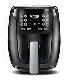 Compact Air Fryer, Small, 4-Quart Capacity, Energy Efficient, Easy to Clean, Great for Small Homes, Black