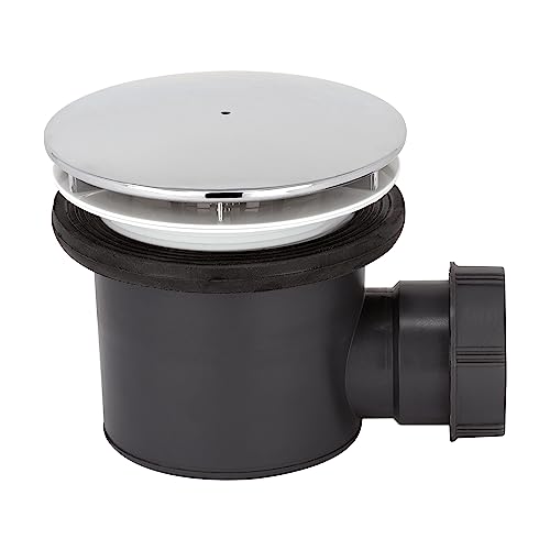 Wirquin 30120662 Tourbillon 90mm Shower Waste with ABS Chrome Dome Grey