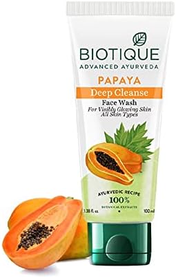Bio Papaya Visibly Flawless Skin Face Wash, 100ml I All Skin Type I Dissolve Dead Surface Cells, Unclog Pore Openings
