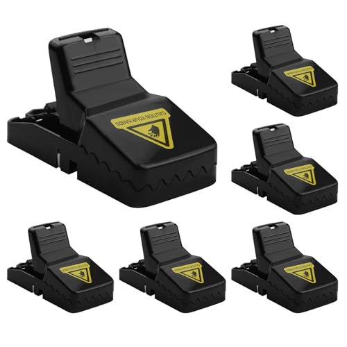Trampas para ratones para casa, pequeñas trampas para ratones para interiores, reutilizables, eficaces rápidas, higiénicas y seguras, para familia y mascotas, paquete de 6