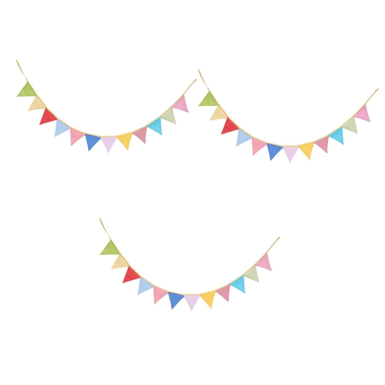 Bannière Triangle STOBAZA de 36 fanions en tissu coloré pour décoration festive