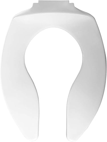 Bemis 9400SSC - Asiento de inodoro de plástico con frente abierto, resistente, cierre lento, sin tapa, instalación segura, fabricado en Estados