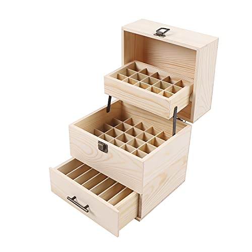 Caja de almacenamiento de aceites esenciales de madera para aceites esenciales de madera, organizador de aromaterapia, organizador de maquillaje, esmalte de uñas, recipiente de perfume, te mantiene