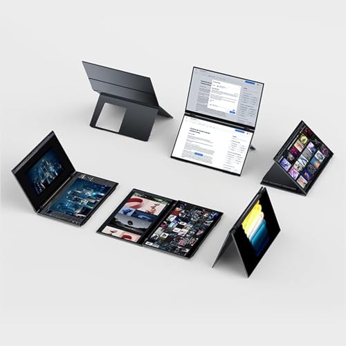 Image of EHOMEWEI X1 Foldable Dual Screen Portable Monitor 16 inchx2 FHD Laptop Screen Extender, 1920x1200 60Hz 100% sRGB, USB-C HDMI Plug & Play for MacBook Windows iPhone Switch PS5, Work from Home