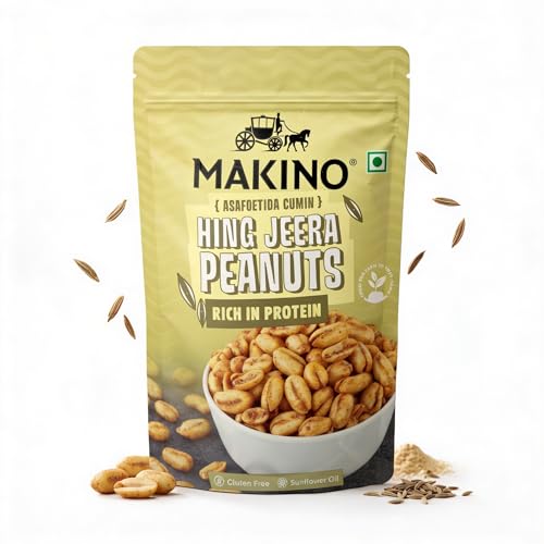 Image of Makino Hing Jeera Roasted Peanuts Pack of 2 (140gm) Each | Roasted Peanut Snacks | Delicious Party Snacks Earthy Indian Flavors | Authentic Desi Taste Crunchy Peanuts | Perfect for Gatherings & Celebrations |