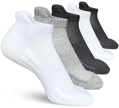 Kvckyyd Womens Athletic Cushioned Ankle Socks Anti-Blister Comfort Running Socks 5 Pairs