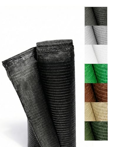 Jardin202 - Malla de Ocultación 110g/m² Premium | Sombreo y Privacidad para Jardín, Vallas, Patios y Terrazas | Protección UV | 1 x 10 Metros (Negro)