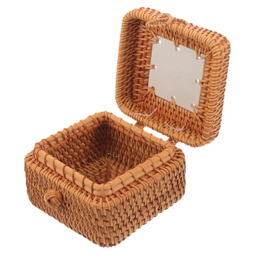 WOFASHPURET Cesta y Almacenar Tejida de Almacenamiento de Material Sintético, Resistente y Multifuncional para Organizar Objetos en Escritorio o Cocina