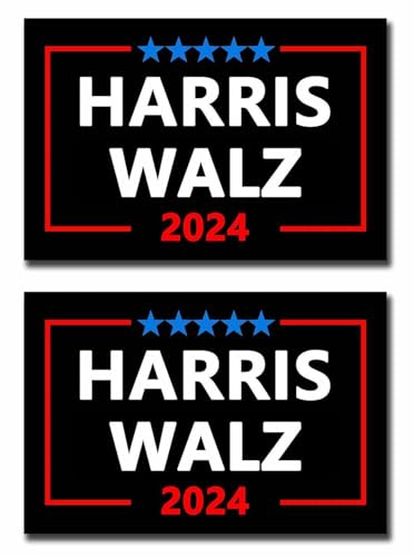 2 Pack Harris Walz 2024 Kamala Harris Tim Walz Waltz for President VP Car Magnet - Auto Truck Fridge Magnetic Decal Bumper