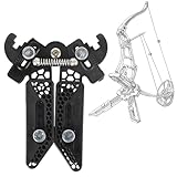 Archery Kickstand Folding Portable Compound Bow Kick Stand Holder Scissor Legs Rack Bracket for Archery Target Shooting(Black)